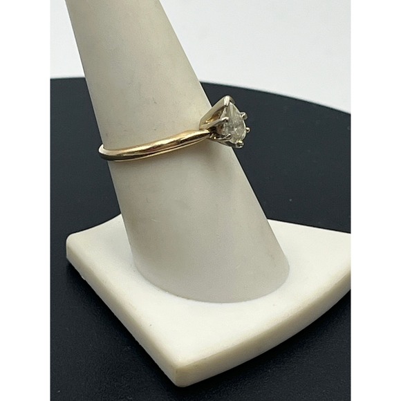 Kay Jewelry Vintage Estate Prong Pear 14K Gold Solitaire .30-.40 Diamond Ring 8 - Picture 2 of 16
